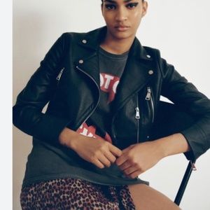 ⭐️ UO Faux Leather Cropped Moto Biker Bike Grunge Goth Rock Hipster Hip Jacket